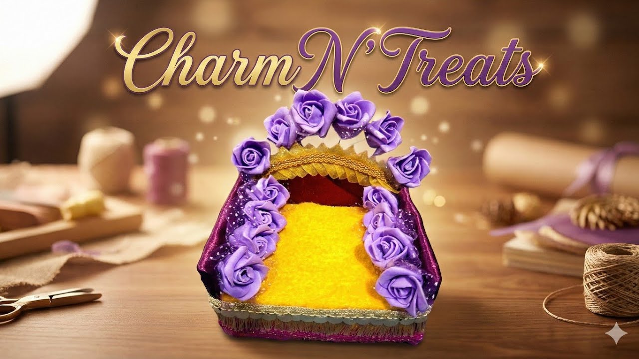 🌸 Kanha Ji Ka Aasan | DIY Lord Krishna Altar Decoration | Easy & Creative | Charmntreats diy craft