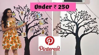 How to PAINT a WALL step by step on a BUDGET | Pinterest theme FAMILY TREE under ₹ 250