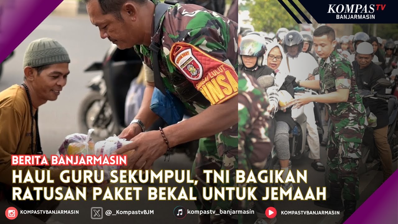 Haul Guru Sekumpul, TNI Kodim 1007 Banjarmasin Bagikan Ratusan Paket Bekal untuk Jemaah