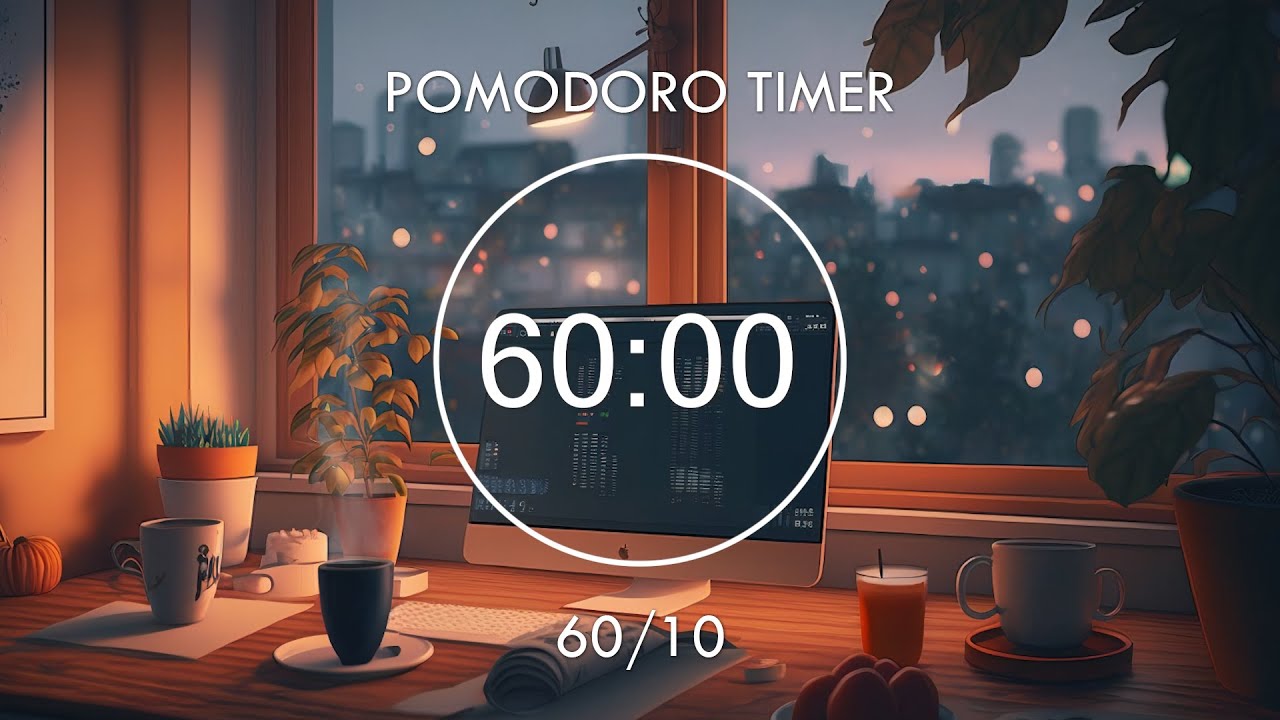 Study With Me • 60/10 Pomodoro Timer • Lofi Beats To Study, Productivity • Focus Station