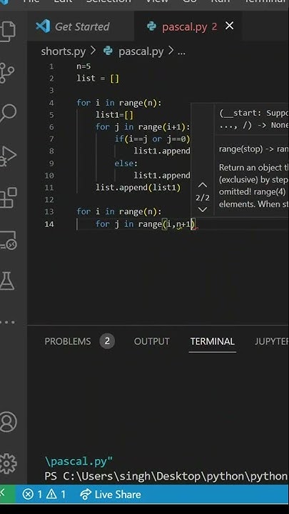 Python tutorial - Pascal's Triangle - YouTube