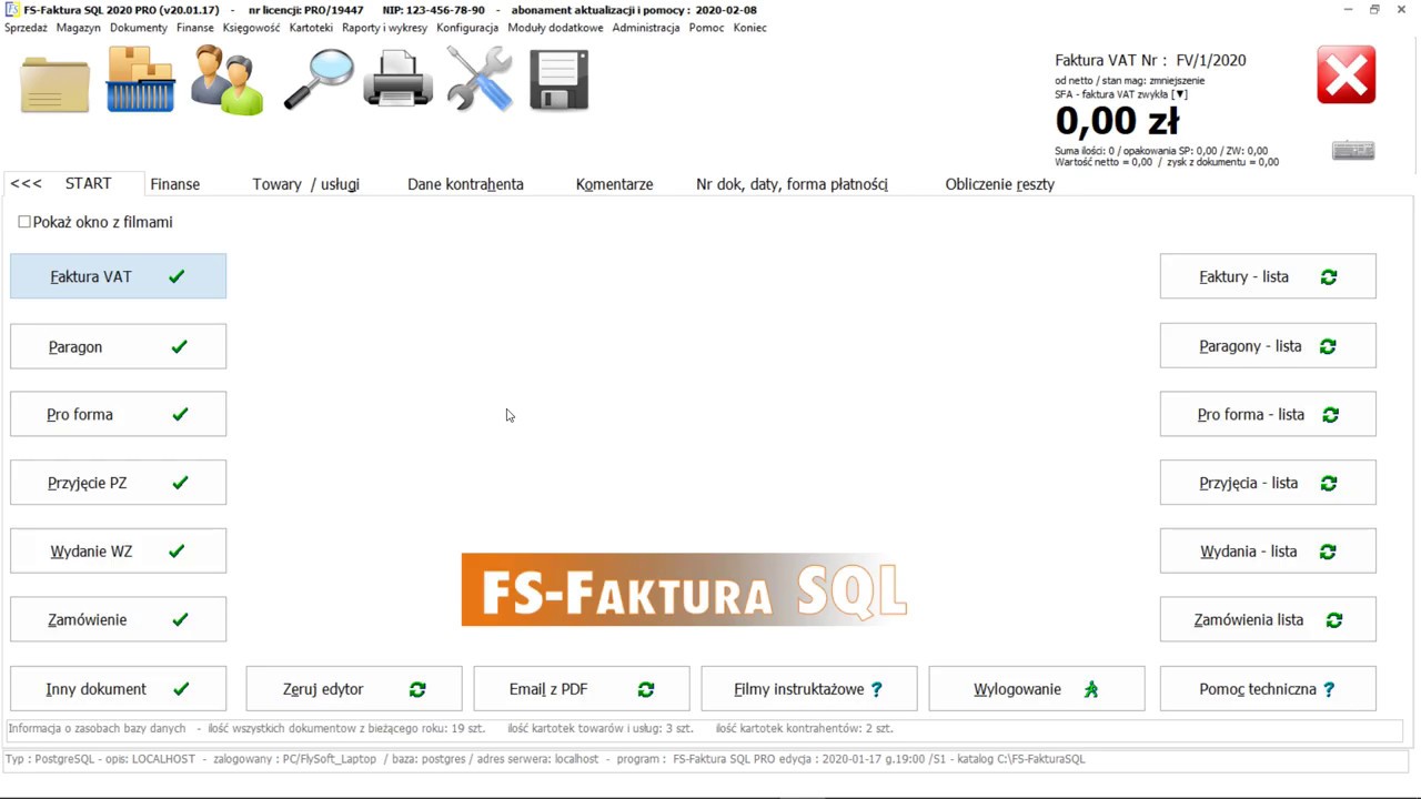 FS-Faktura SQL - Wykonanie archiwizacji danych - FlySoft.pl - SolidneProgramy.pl
