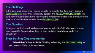How to Disable Fullscreen Mode in Android When Using FLAG_LAYOUT_IN_SCREEN