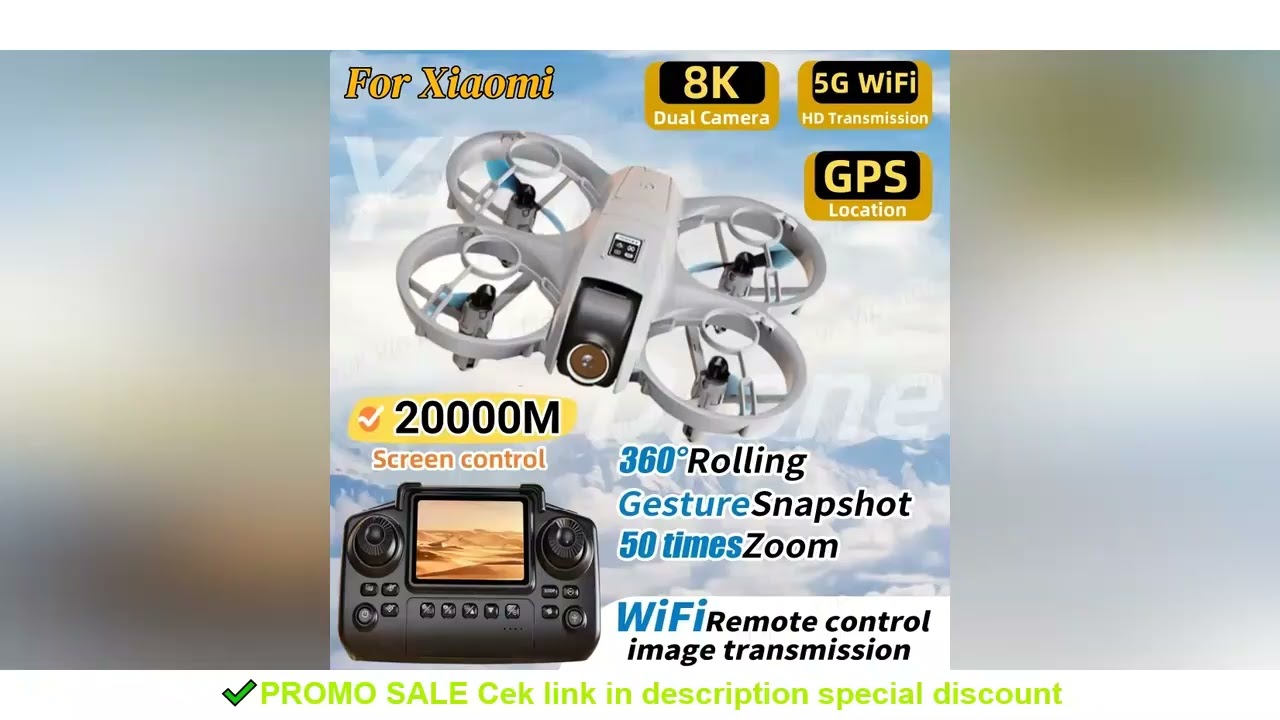 For Xiaomi YT3Drone 8K HD 5G GPS Professional HD Aerial Photography Remote Control Aircraft Dual Cam