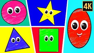 five little shapes learning songs nursery rhymes kids