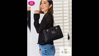 David Jones Quilted PU Leather Handbag