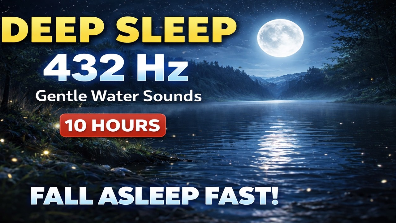 Deep Sleep All Night 🌊 432 Hz Gentle Water | 10 Hours