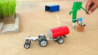 Diy Tractor Mini Hand Pump Water Tanker Science Project