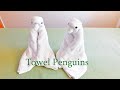 How to make Towel Animal Penguin; Towel origami; Towel art; Bed towel decoration; Folding towel