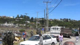 Detenciones en protesta de pescadores en Calbuco