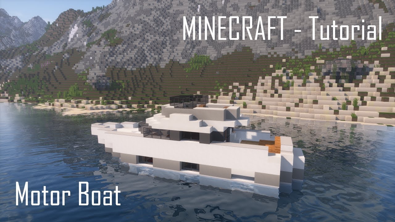 Minecraft Motor Boat Tutorial Exterior Youtube Minecraft Motor Boats Minecraft City Buildings
