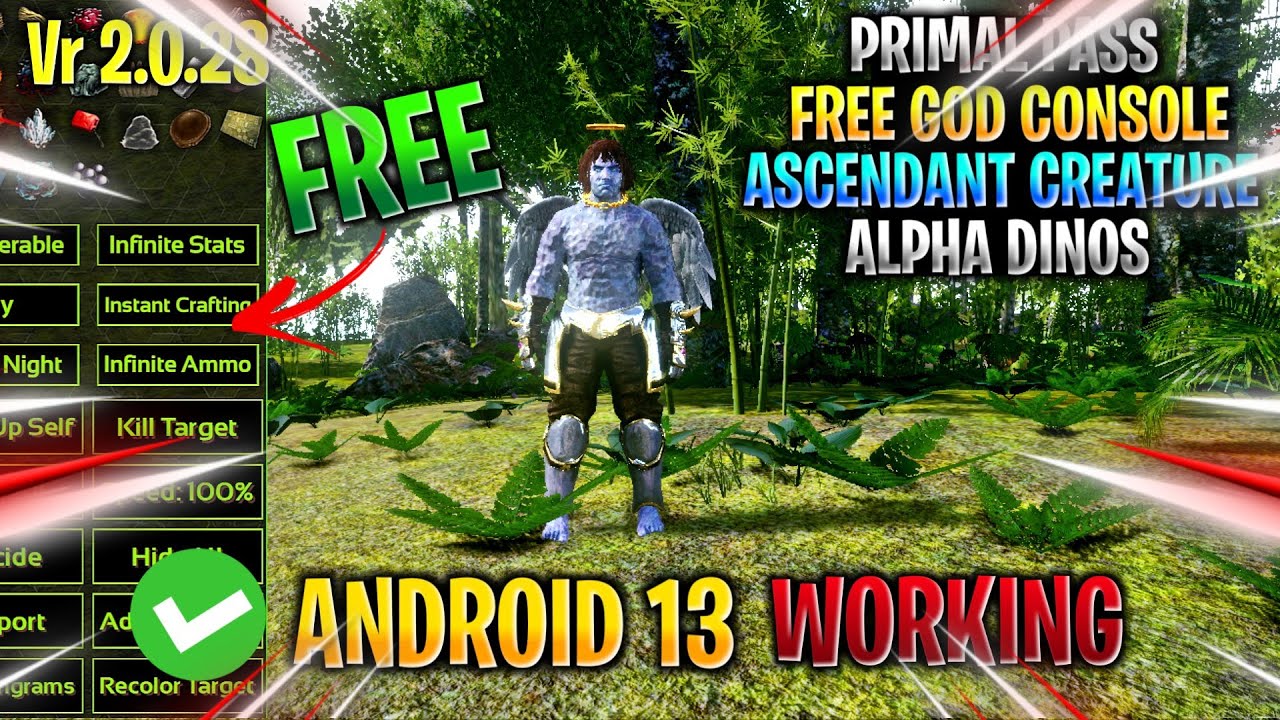 ARK MOBILE| MOD APK 2.0.29 | FREE GOD CONSOLE | INFINITE AMBER | PRIMAL ...