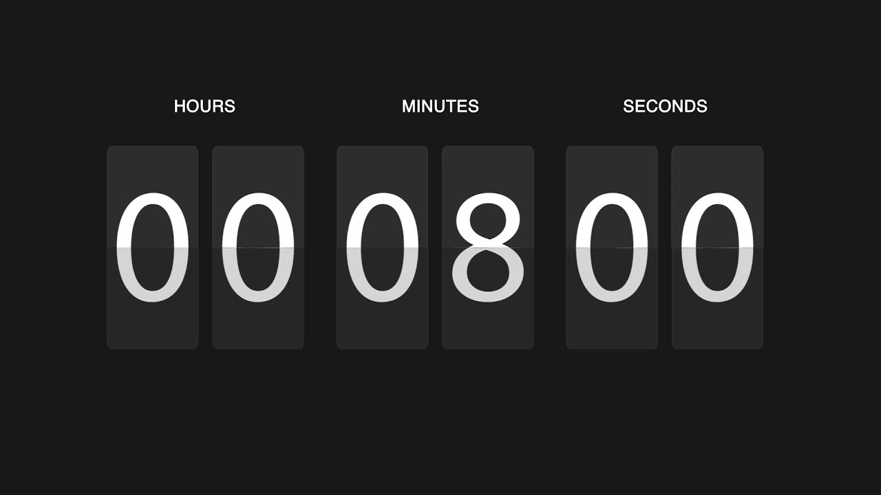8 minute Flip Countdown Silent [ Ring at End ] YouTube