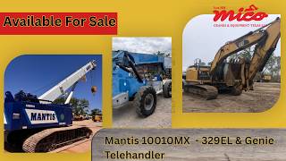 Demag Counterweight Loading in Container | Mantis 10010MX, CAT 329EL & Genie GTH1056 Handler