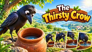The Thirsty Crow Story 🐦💧  Moral Story for Kids  English Stories for Children  Kiddy School World