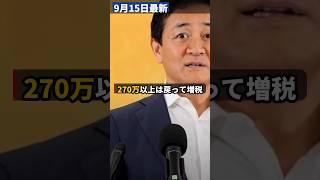 玉木雄一郎『そこから先はつながらずに単に戻って増税』食料品の消費税1%…例えば年収270万円以上なら2年後に負担軽減が途切れる #Shorts #国民民主党 #消費税