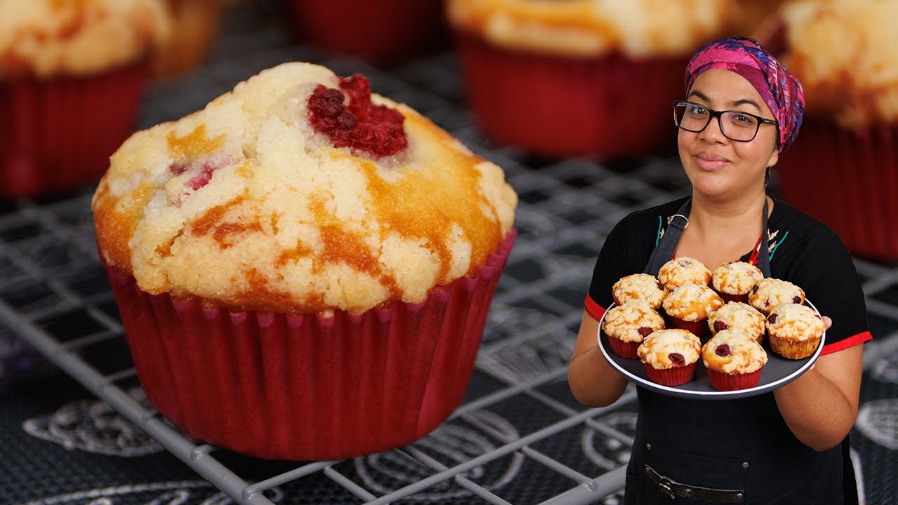 MUFFINS de Frambuesa suaves y jugosos