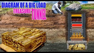 LAYOUT DIAGRAM OF BIG DEPOSIT TUNNEL 10 METRIC TONS OF GOLD!