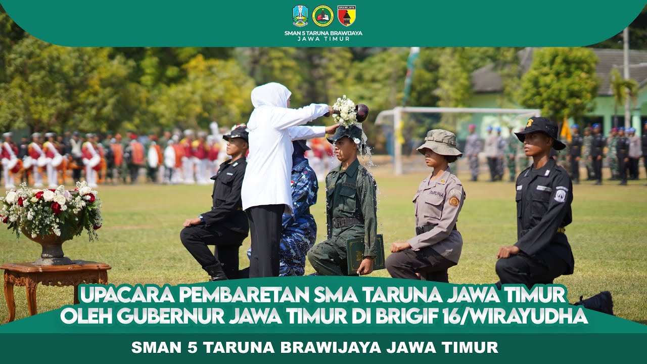 Upacara Pembaretan SMA Taruna Jawa Timur Oleh Gubernur Jawa Timur di Brigif 16/WiraYudha