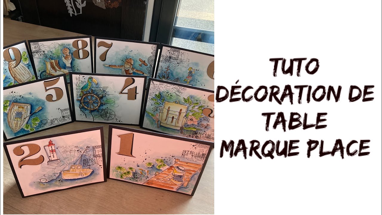 Tuto déco table mariage / anniversaire facile marque place/chevalet en papier diy scrapbooking