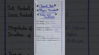 Second year Physics formulas of vectors  and Equilibrium#Vectors and equilibrium formulas # shorts