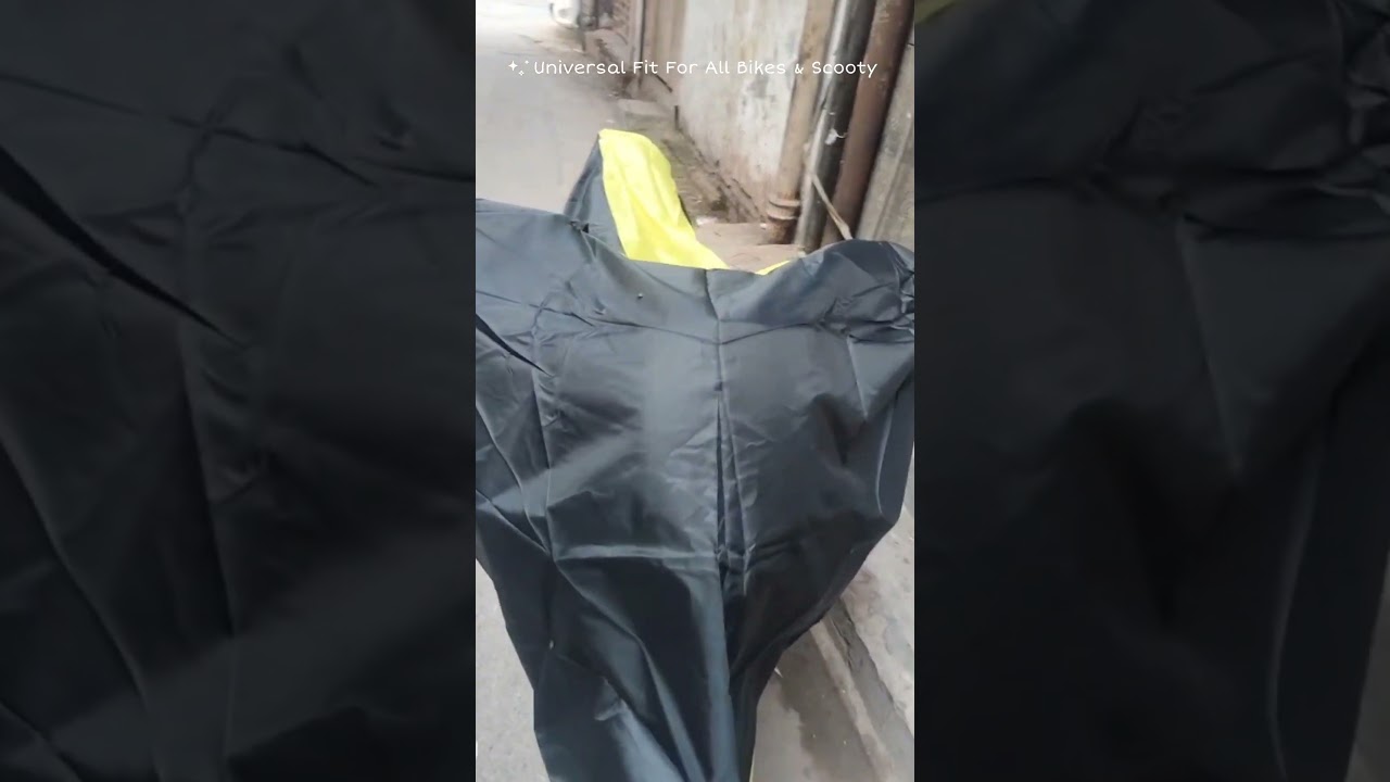 Bike Body Cover Black/Yellow | Water-Resistant, UV Protection | Universal Fit for All Bikes & Scooty