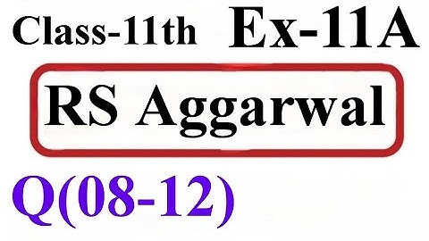R.S.AGGARWAL Maths For Class-11th Arithmetic Progressions|Exercise-11A Class-11 Maths R.S.AGGARWAL