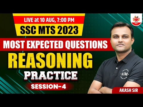 SSC MTS 2023|SSC MTS Havaldar Reasoning Class |Most Expected Questions Practice Session By Akash Sir