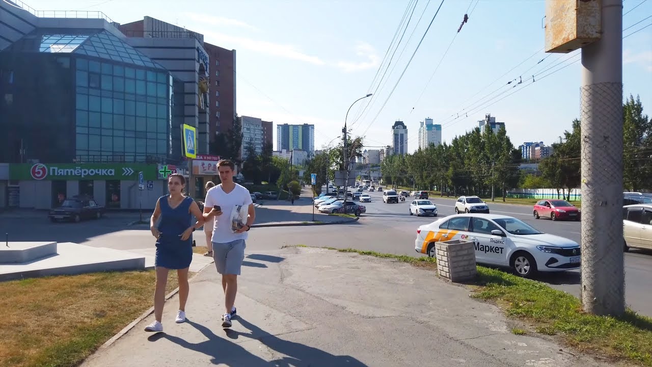Прогулка по Новосибирску в 4K по ул. Дуси Ковальчук - Нарымская - ж.д. вокзал