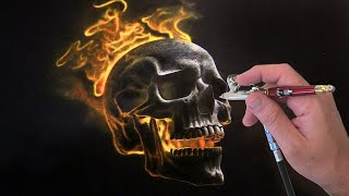 Burning Skull Painting / Airbrush 💀🔥 by Timo Scheld Paintings 406 views 6 months ago 2 minutes, 32 seconds