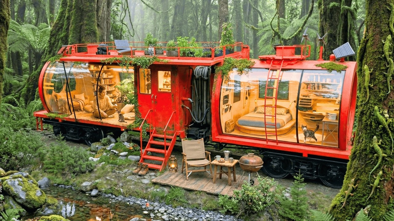 Extreme DIY Survival Build: Cutting Open a Massive Red Tanker to Create a Full Modern Home (5 Days)