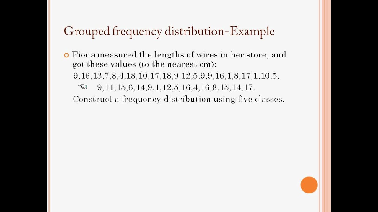 Grouped Frequency Distribution.avi - YouTube