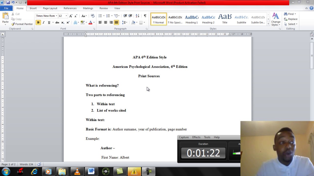 APA 6th Edition Style Referencing: Print Sources Tutorial Part 1 - YouTube
