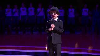 Kindergarten Student Sings National Anthem Before Uno Game