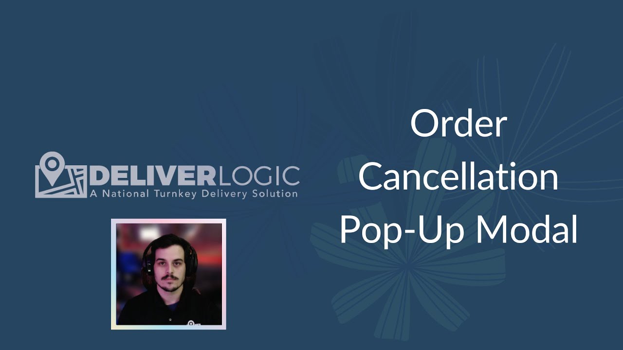 DeliverLogic - Order Cancellation Pop-up Modal
