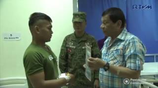 President Duterte visits the Wounded in Action Soldiers in Jolo, Sulu