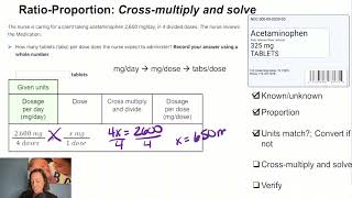 Dosage Calculation for Nursing Students: Ratio-Proportion Practice Question