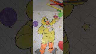 FNAF Coloring Book DAY 3 & PAGE 3! CHICA Art Drawing #art #drawing #fnaf #coloring #chica  #diy