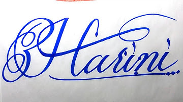 Harini Name Signature Calligraphy Status | How to Cursive write with cut Marker #harini @Harini
