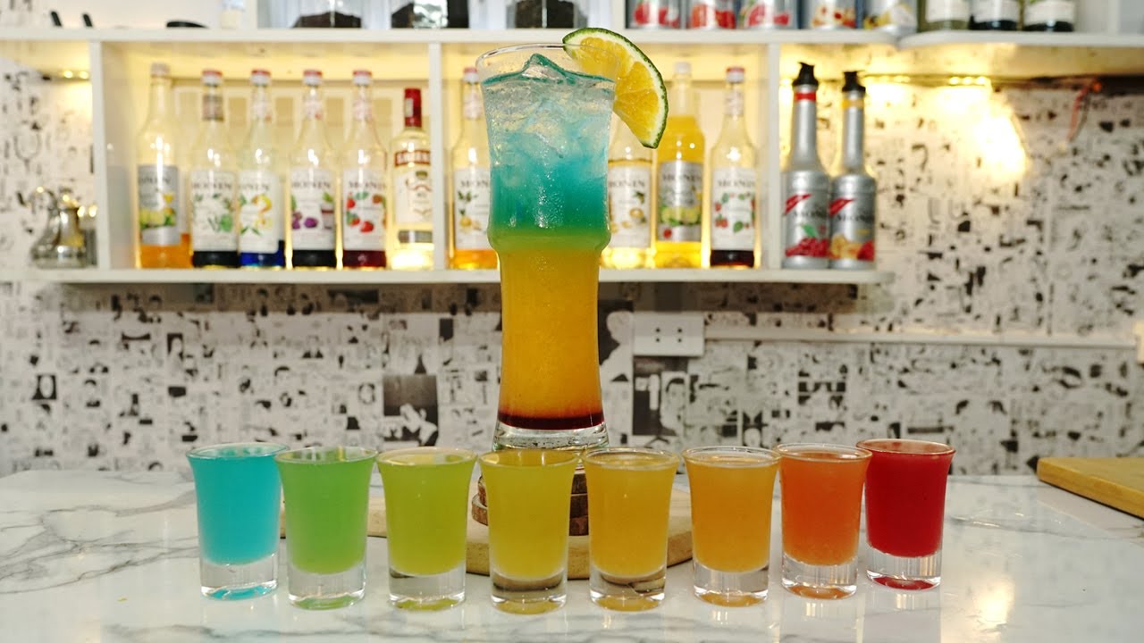 HỌC PHA CHẾ - Rainbow Shot Cocktail & Mocktail - youtube