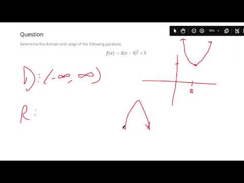 Find the domain and range of a quadratic function - YouTube