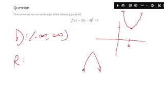 Find the domain and range of a quadratic function