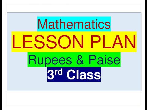 3rd CLASS MATHS LESSON PLAN / RUPEES AND PAISE