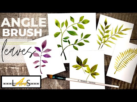 How to Use an Angle Brush! How to Paint Leaves! Easy Watercolor Painting! Leaves Decoration Ideas!
