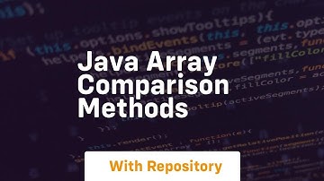 java array comparison methods