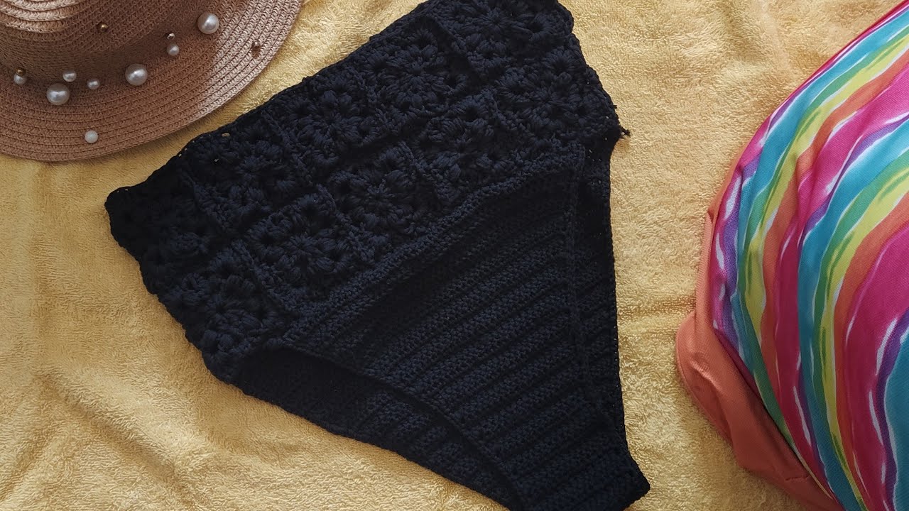 cómo hacer bikini en crochet cintura alta todas las tallas parte1/2