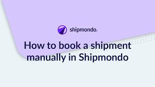 How to book a shipment manually in Shipmondo