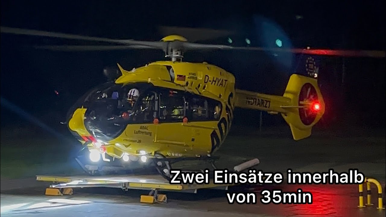 Christoph 26 | D-HYAT im Lande, Start und Landeanflug | Sanderbusch