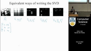 undergraduate machine learning 15: Singular Value Decomposition - SVD