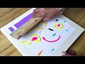 Colorful Abstract Painting / Amazing Result In Less Than Two Minutes / Using Rubber Squeegee